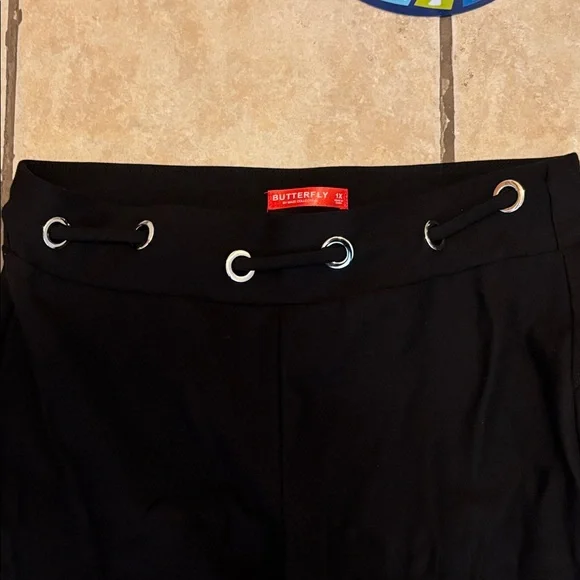 Women’s Black Drawstring Waist Pants - Picture 2 of 3